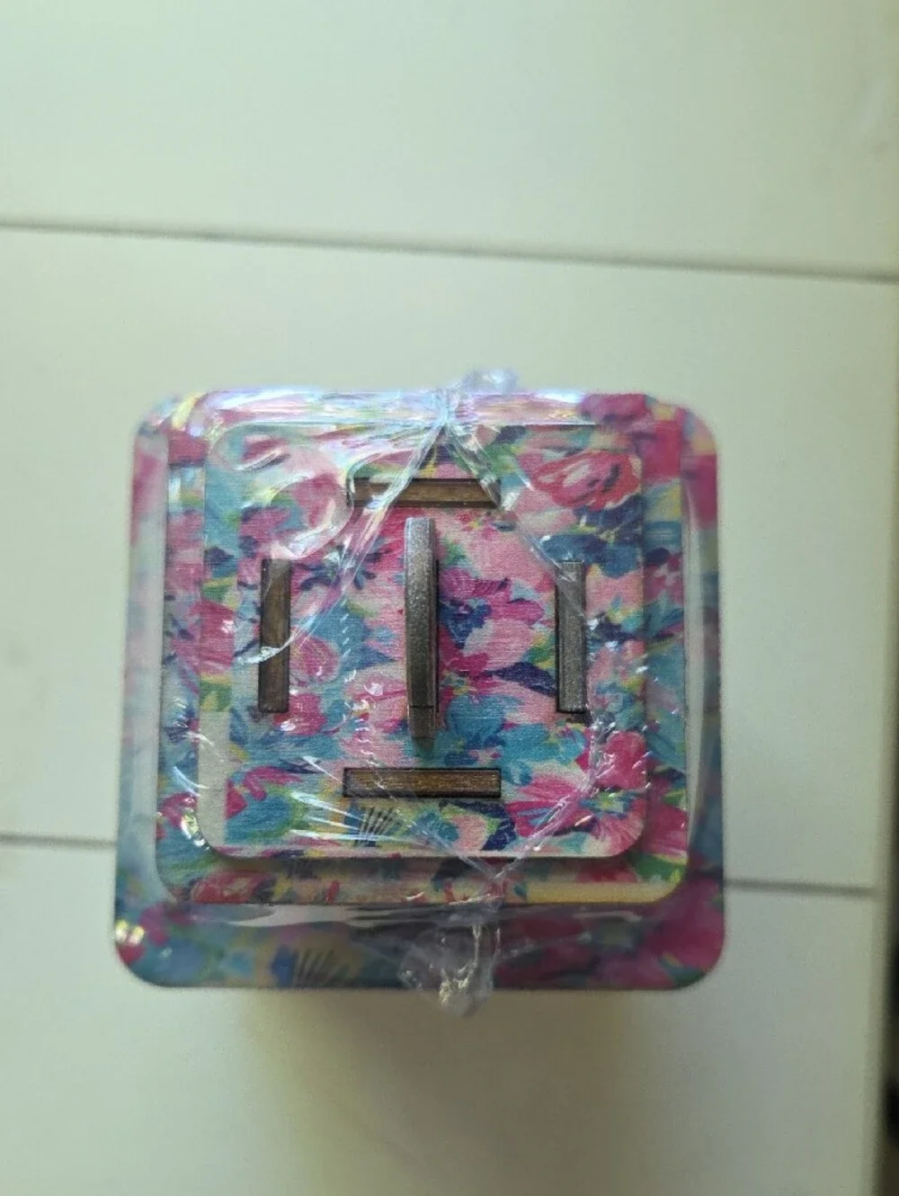Decorative Butterfly Cutout Lantern - Pink Blue Floral